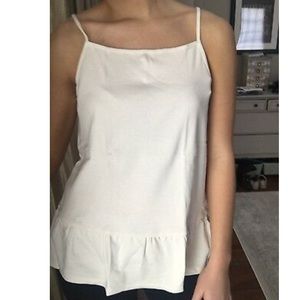 NWT J. Crew Ruffle Peplum Cami Ivory size Large
